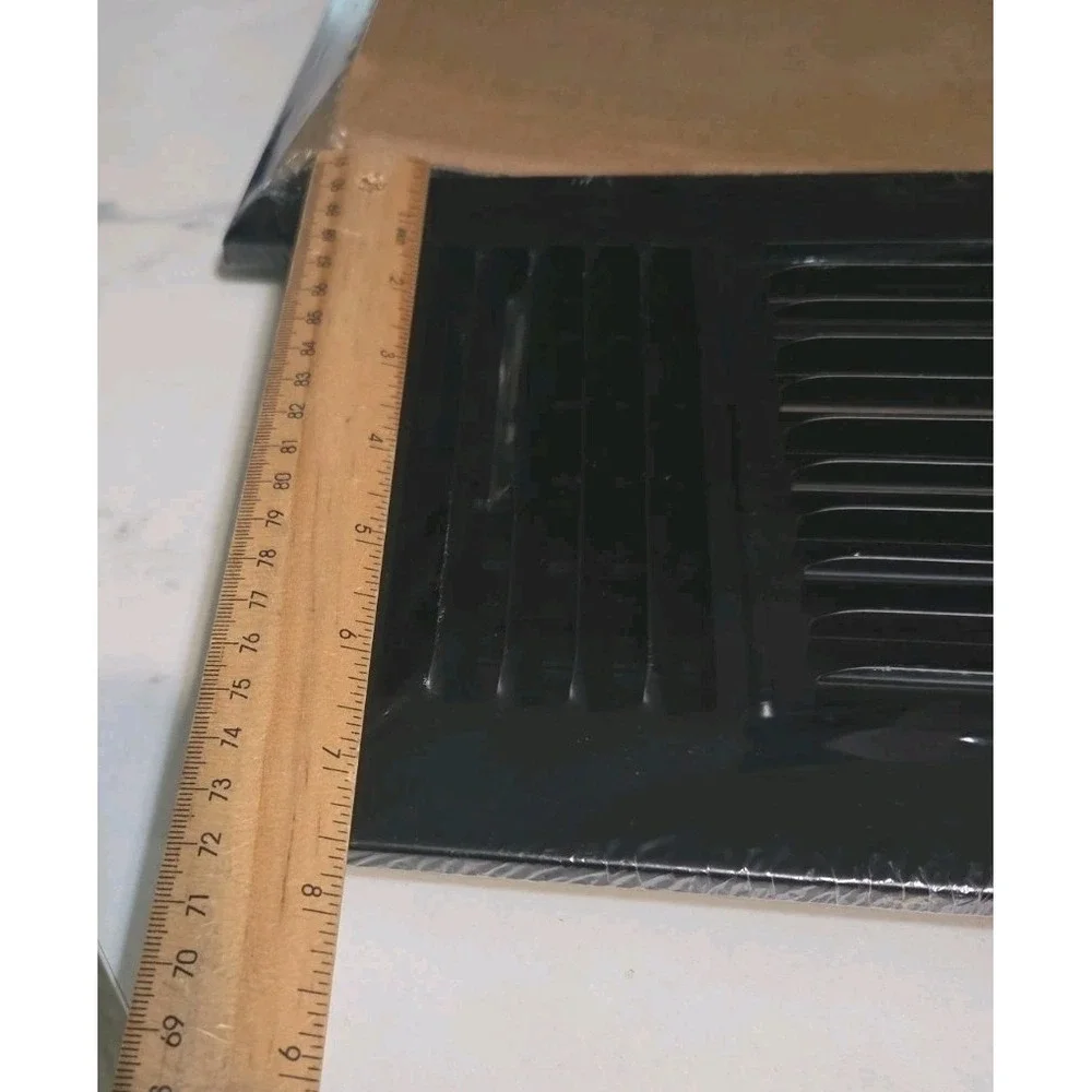 Lot of 2 Black Steel Floor Registers Air Vent Covers 13.5